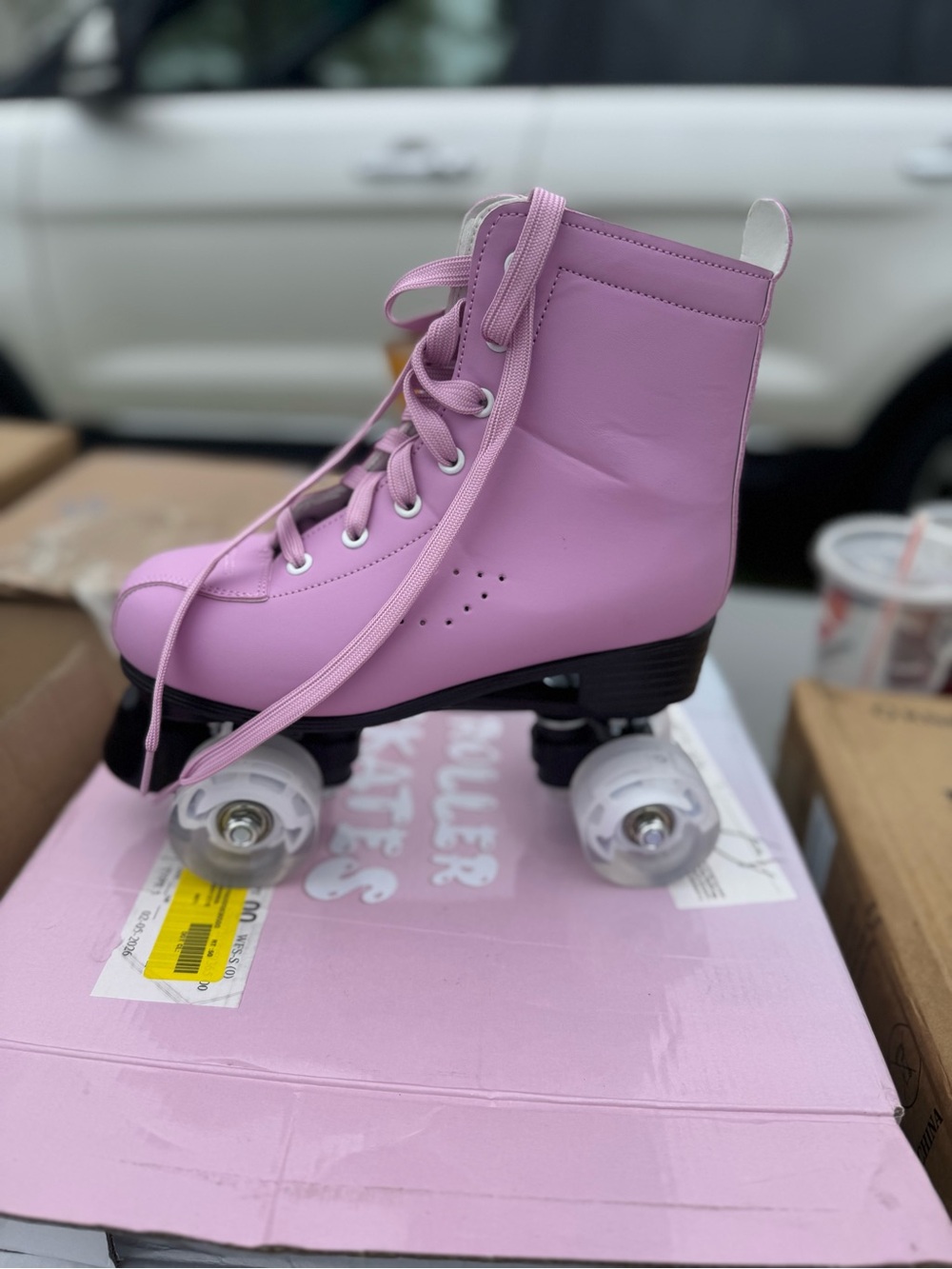 Pink Retro Roller Skates - Classic High-Top Quad